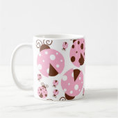 Mug Motif De Ladybugs, Ladybugs Rose, Votre Nom (Gauche)