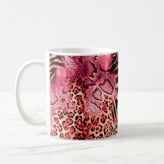 Mug Motif de léopard, zèbre abstrait. léopard, (Gauche)