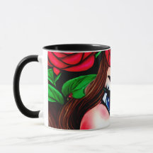 Motif de lèvres rouges et de roses rouges