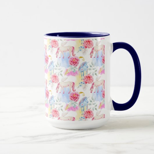 Mug Motif de licorne et de Pegasus d'aquarelle (Droite)