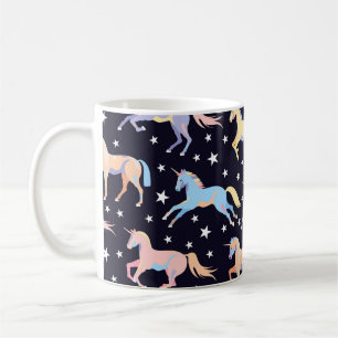 Mug Motif de licorne foncé. Unicorne et étoile de