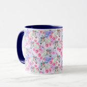 Mug Motif de licornes et de roses (Devant gauche)