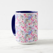 Mug Motif de licornes et de roses (Devant gauche)