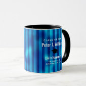 Mug Motif de ligne bleue Portrait modifiable Hommes Di (Devant droit)