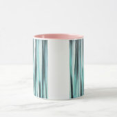 Mug Motif de lignes rayées d'océan bleu cyan (Centre)