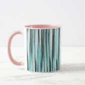 Mug Motif de lignes rayées d'océan bleu cyan (Gauche)