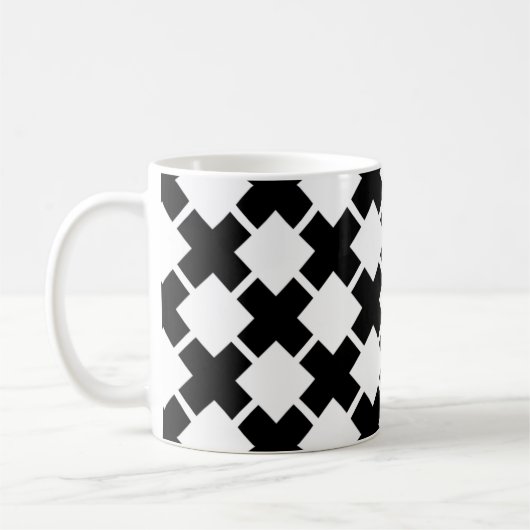 Mug Motif de lignes rustiques en diagonale noire (Gauche)