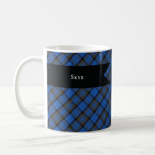 Mug Motif de l'île de Skye Blue Tartan Plaid (Gauche)