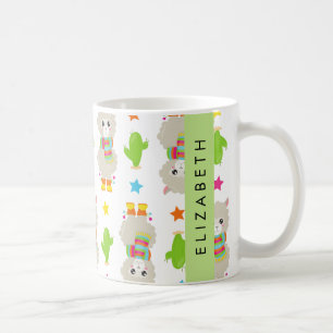 Mug Motif De Llamas, Alpacas, Cactus, Votre Nom