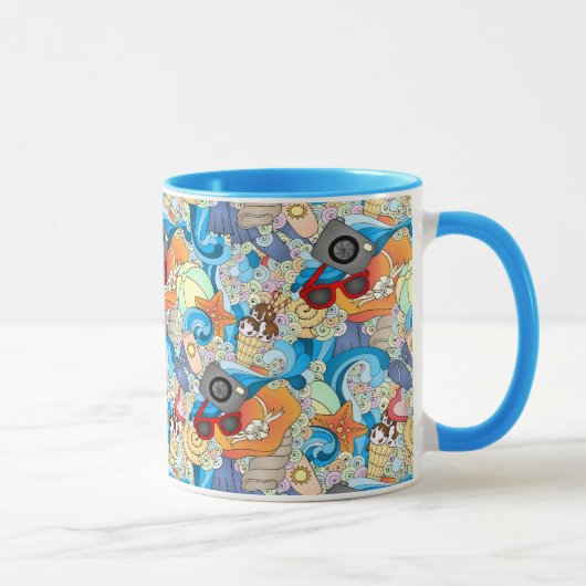 Mug Motif de loisirs d'été (Droite)