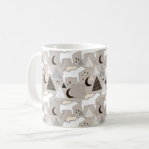 Mug Motif de l'ours de bois du mignon Doodland