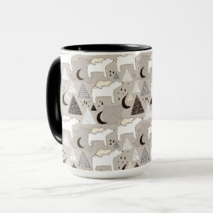 Mug Motif de l'ours de bois du mignon Doodland