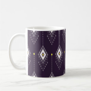 Mug Motif de lustre Ikat : Conception Vintage de texti