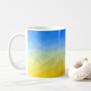 Mug Motif de maillage géométrique bleu jaune Ukraine
