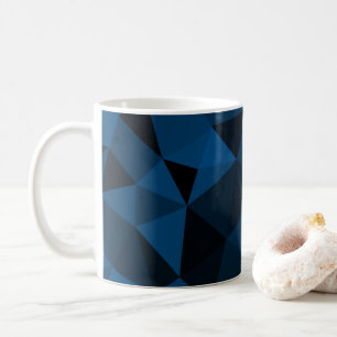 Mug Motif de maille géométrique bleu foncé et noir