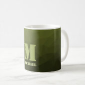 Mug Motif de maille géométrique olive vert de l'armée (Devant droit)