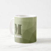 Mug Motif de maille géométrique vert clair de l'armée (Devant gauche)