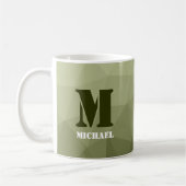 Mug Motif de maille géométrique vert clair de l'armée (Gauche)