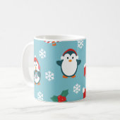 Mug Motif de manchots de Noël mignons (Devant gauche)