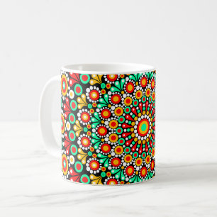 Mug Motif de mandala coloré boho point