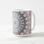 Mug Motif de mandala rose gris et blanc (Devant droit)