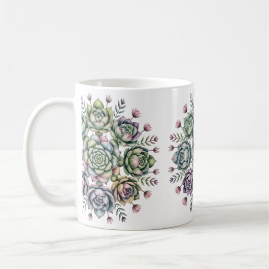 Mug Motif de mandala succulent (Gauche)