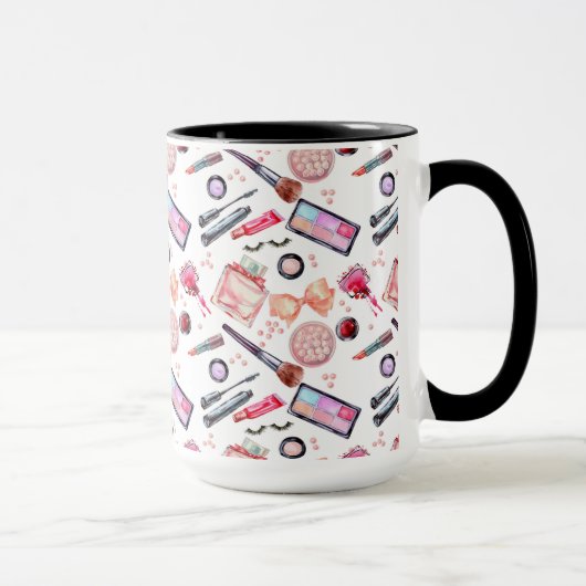 Mug Motif de maquillage d'aquarelle (Droite)