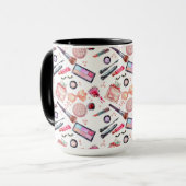 Mug Motif de maquillage d'aquarelle (Devant gauche)