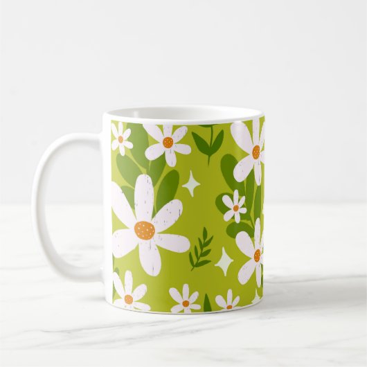Mug Motif de marguerite blanche (Gauche)