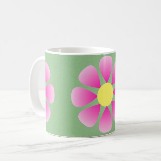 Mug Motif de marguerite rose (Devant gauche)