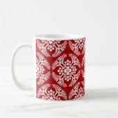 Mug Motif de médaillon japonais, rouge profond et blan (Gauche)