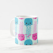 Mug Motif de méduses, Mignonne méduse, Mer, Votre nom (Devant gauche)