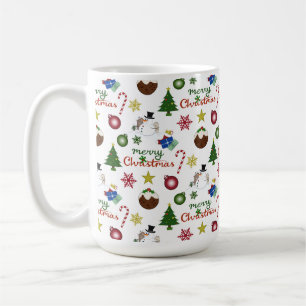 Mug Motif de mélange d'illustrations de Noël