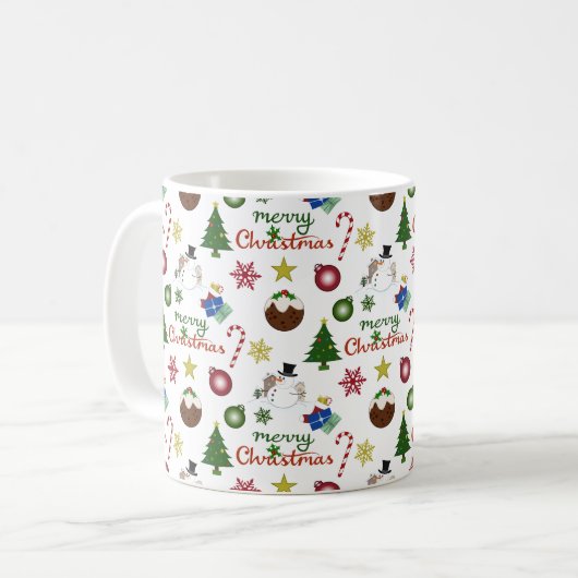 Mug Motif de mélange d'illustrations de Noël (Devant gauche)