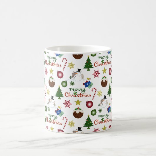 Mug Motif de mélange d'illustrations de Noël (Centre)