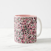 Mug Motif de micro-camo rose et vert (Devant droit)