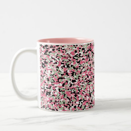 Mug Motif de micro-camo rose et vert (Gauche)