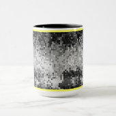 Mug Motif de miroirs DiscoBall rétro noir et blanc (Centre)