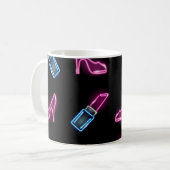 Mug Motif de mode avec icônes de néon. (Devant gauche)