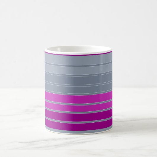 Mug Motif de mode violet gris rayé (Centre)