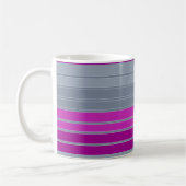 Mug Motif de mode violet gris rayé (Gauche)