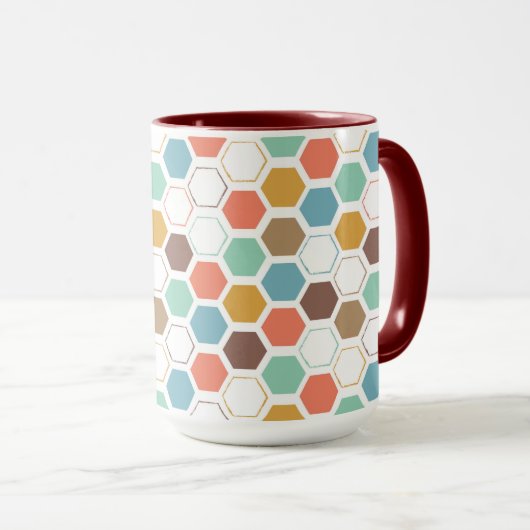 Mug Motif de module de ruche d'abeille (Devant droit)