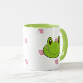 Mug Motif de monogramme de grenouille (Devant droit)