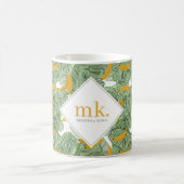 Mug Motif de monogramme de verdure de banane tropicale (Centre)