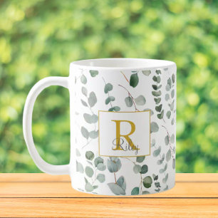 Mug Motif de monogramme Eucalyptus