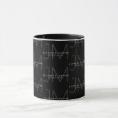 Mug Motif de monogramme noir et blanc professionnel (Centre)