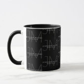 Mug Motif de monogramme noir et blanc professionnel (Gauche)