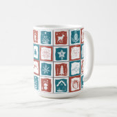 Mug Motif de mosaïque de Noël de style Avent (Devant droit)