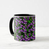 Mug Motif de mosaïque en bois de violet de fleur WI (Devant gauche)