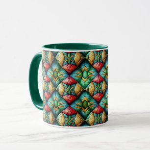 Mug Motif de mosaïque géométrique coloré d'inspiration